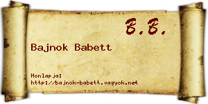 Bajnok Babett névjegykártya